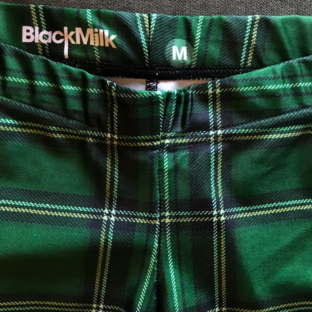 BlackMilk Green Tartan Leggings